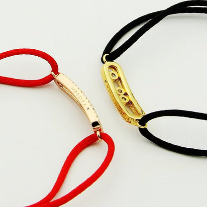 [AURORA]Messika Care(s) pink cord pavé bracelet