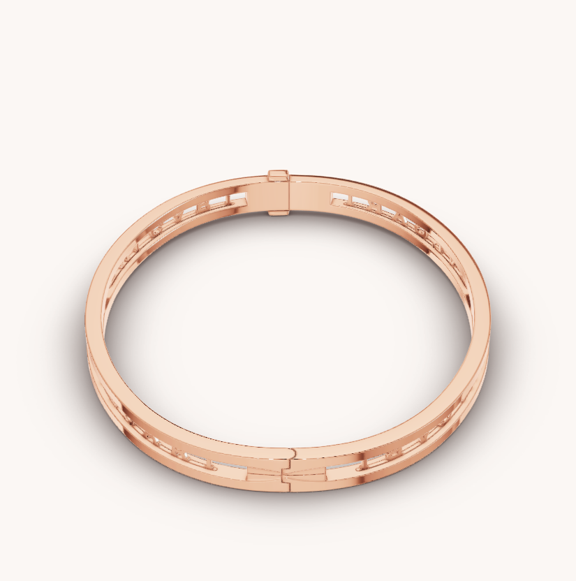 [AURORA]ZERO1 スパイラルロゴ ピンクゴールドブレスレット