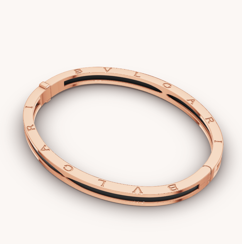 [Aurora]ZERO 1 PINK GOLD WITH BLACK CERAMIC BRACELET
