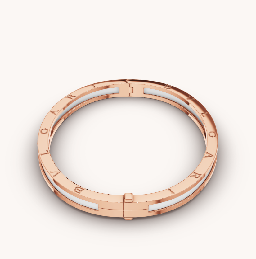 [AURORA]ZERO 1 ピンクゴールド ホワイトセラミックブレスレット