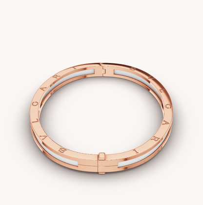 [AURORA]ZERO 1 ピンクゴールド ホワイトセラミックブレスレット