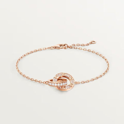 [AURORA]LOVE DOUBLE RING FULL DIAMOND BRACELET