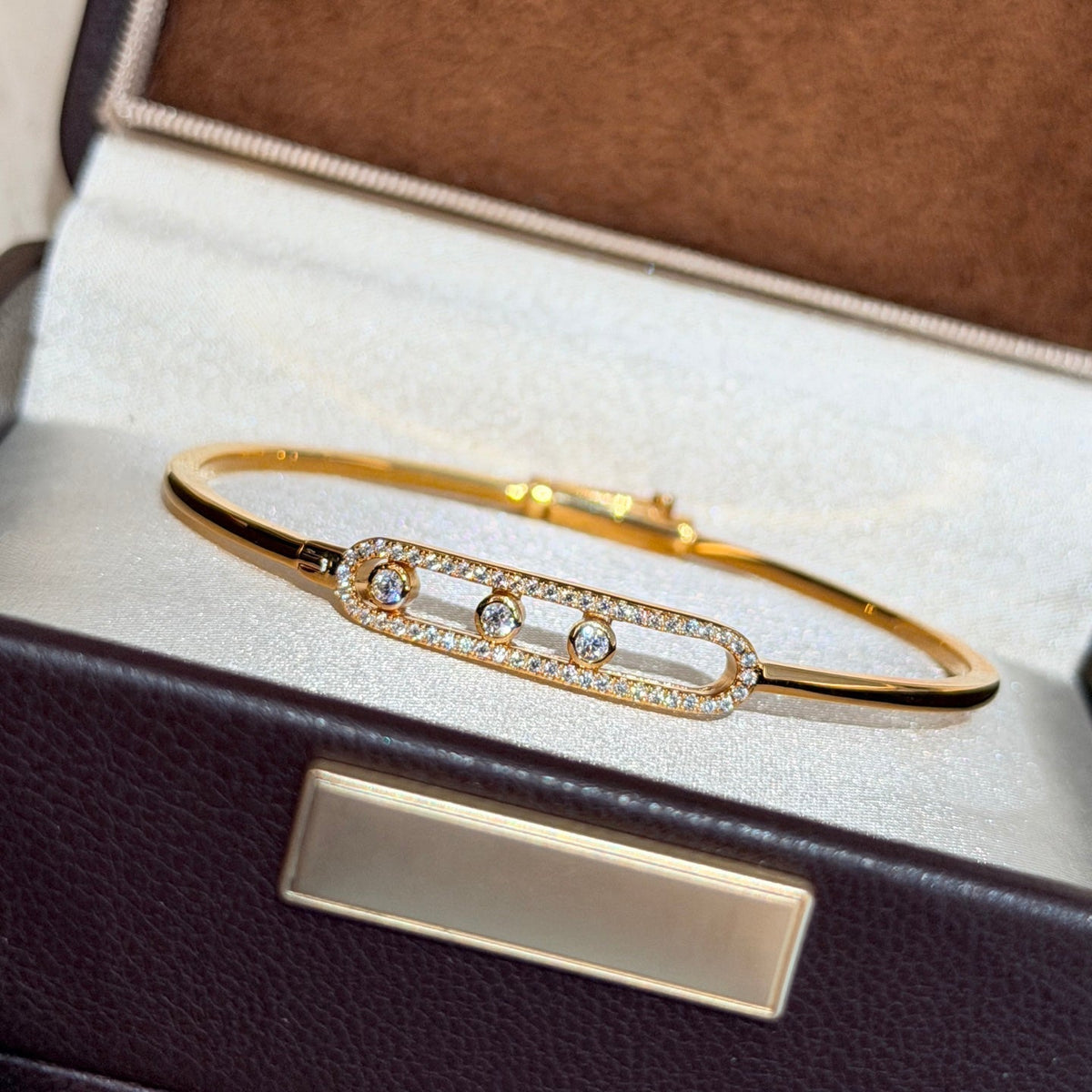 [AURORA]Move Pavé Diamond Bangle Bracelet M