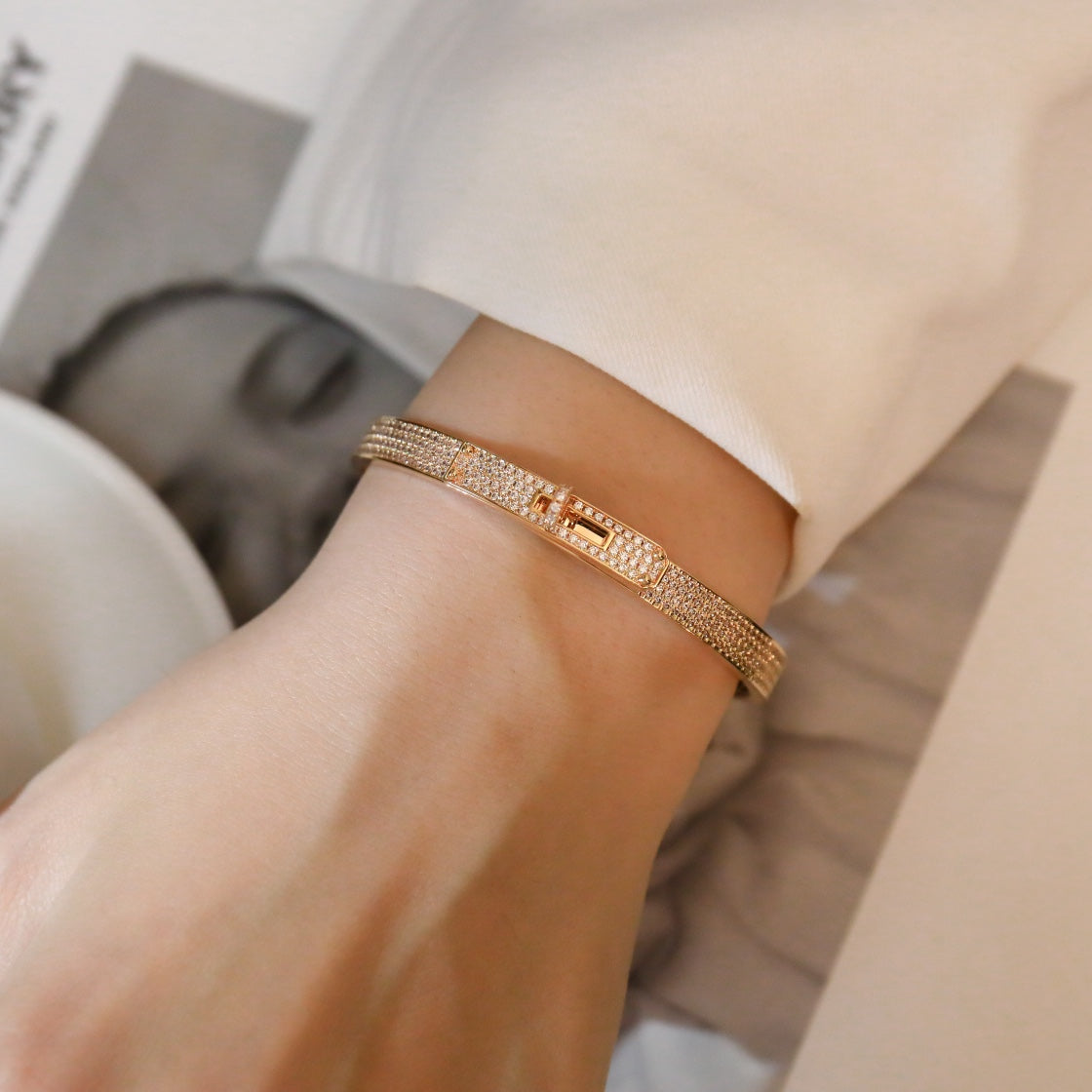 [Aurora]KELLY BRACELET DIAMOND PAVED