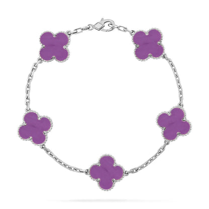 [AURORA] CLOVER 5 MOTIF VIOLET BRACELET COLLECTION
