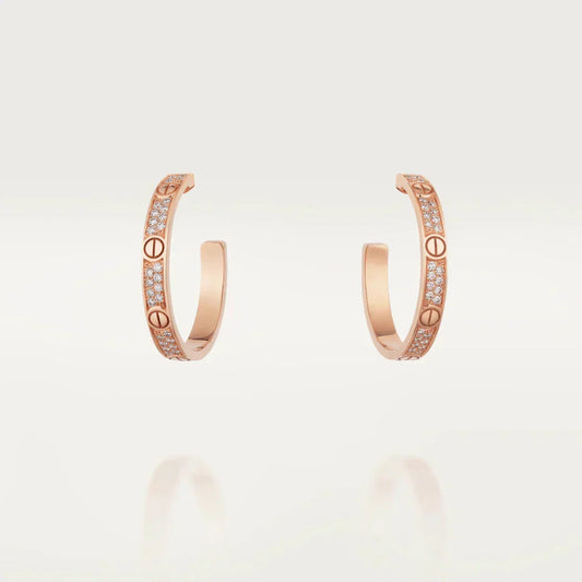 [AURORA]LOVE EARRINGS 3.6MM DIAMOND PAVED