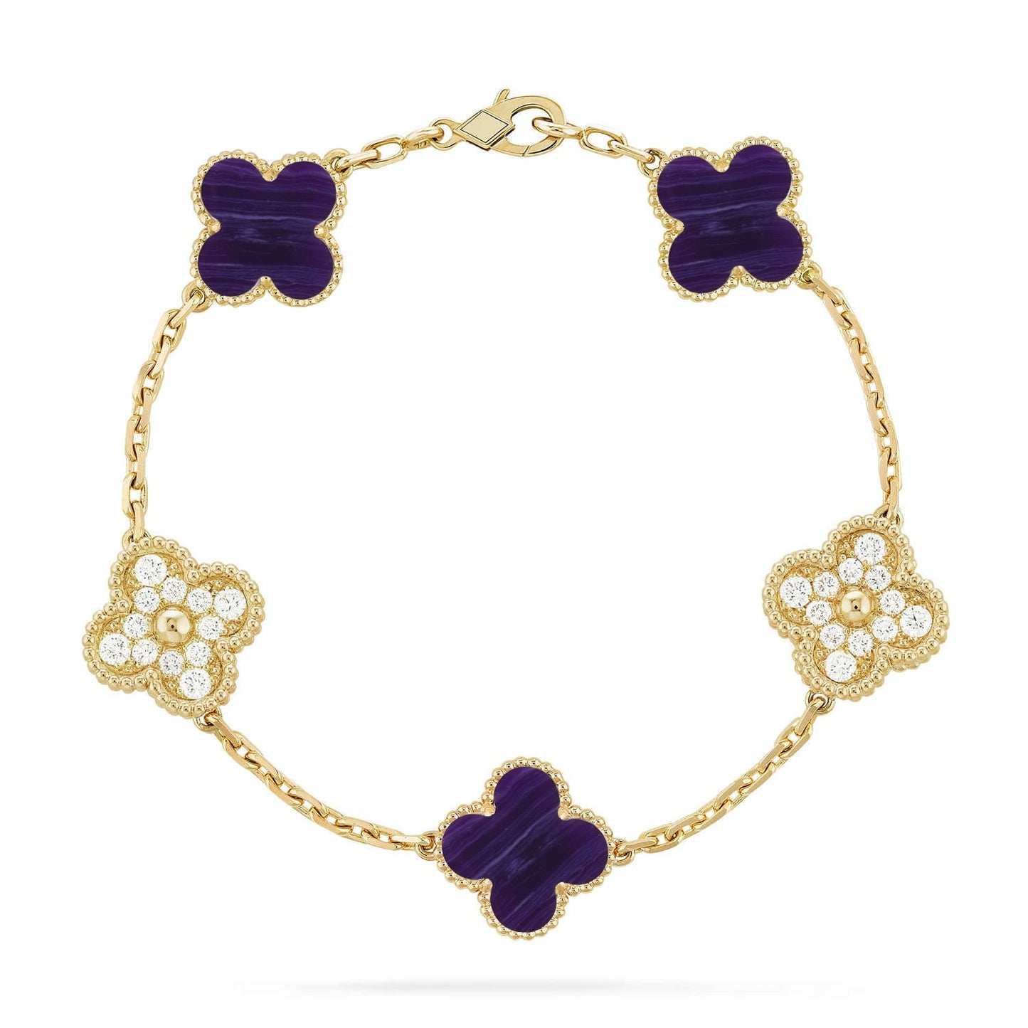 [AURORA]CLOVER 5 MOTIF PURPLE STRIPES BRACELET COLLECTION