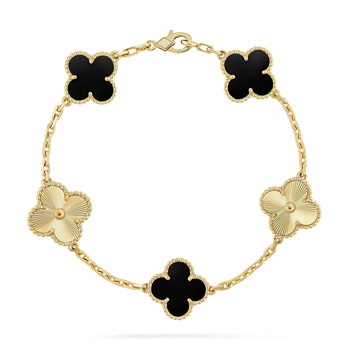 [AURORA]CLOVER 5 MOTIF ONYXS BRACELET COLLECTION