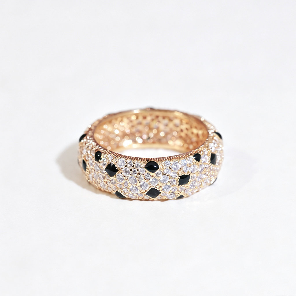 [AURORA]PANTHERE SPOTTED FULL DIAMOND RING