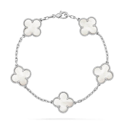 [Aurora]CLOVER SILVER MOP 5 MOTIF BRACELET