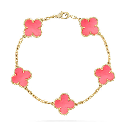[Aurora]CLOVER 5 PINK MOP BRACELET