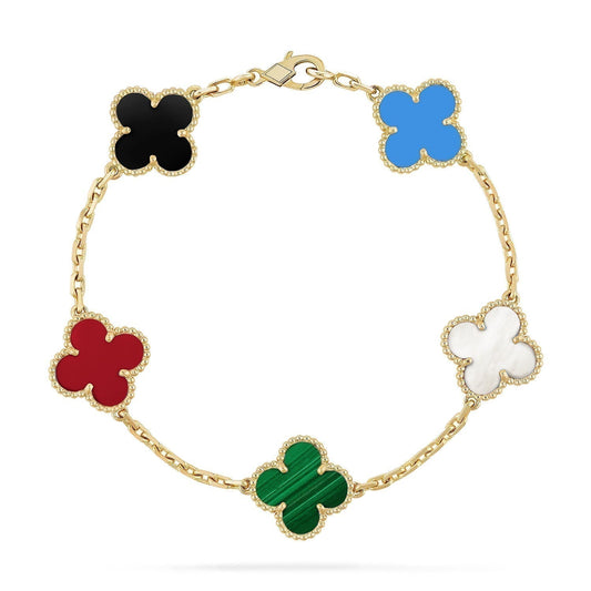 [Aurora]CLOVER 5 MOTIFS MULTICOLOR  BRACELET