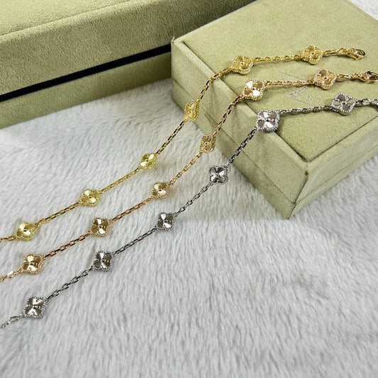 [AURORA]CLOVER 6 MOTIF DIAMOND BRACELET