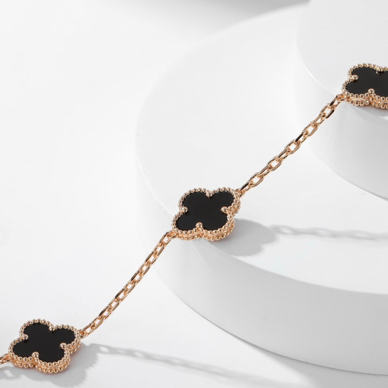 [Aurora]CLOVER 10 MOTIFS ONYX NECKLACE