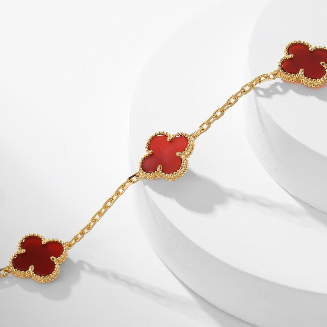 [Aurora]CLOVER 10 MOTIFS CARNELIAN NECKLACE