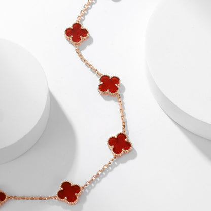 [Aurora]CLOVER 10 MOTIFS CARNELIAN NECKLACE