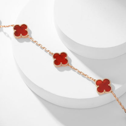 [Aurora]CLOVER 10 MOTIFS CARNELIAN NECKLACE