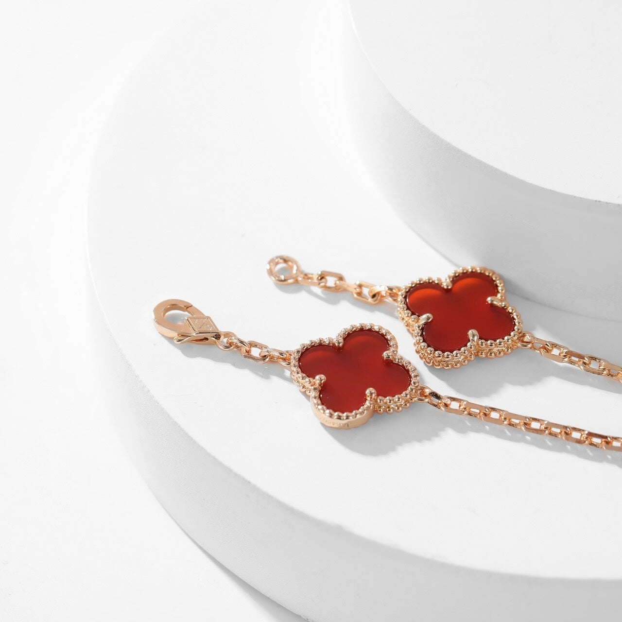 [Aurora]CLOVER 10 MOTIFS CARNELIAN NECKLACE