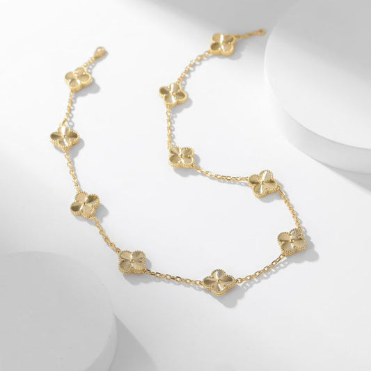[Aurora]CLOVER 10 MOTIFS LASER NECKLACE