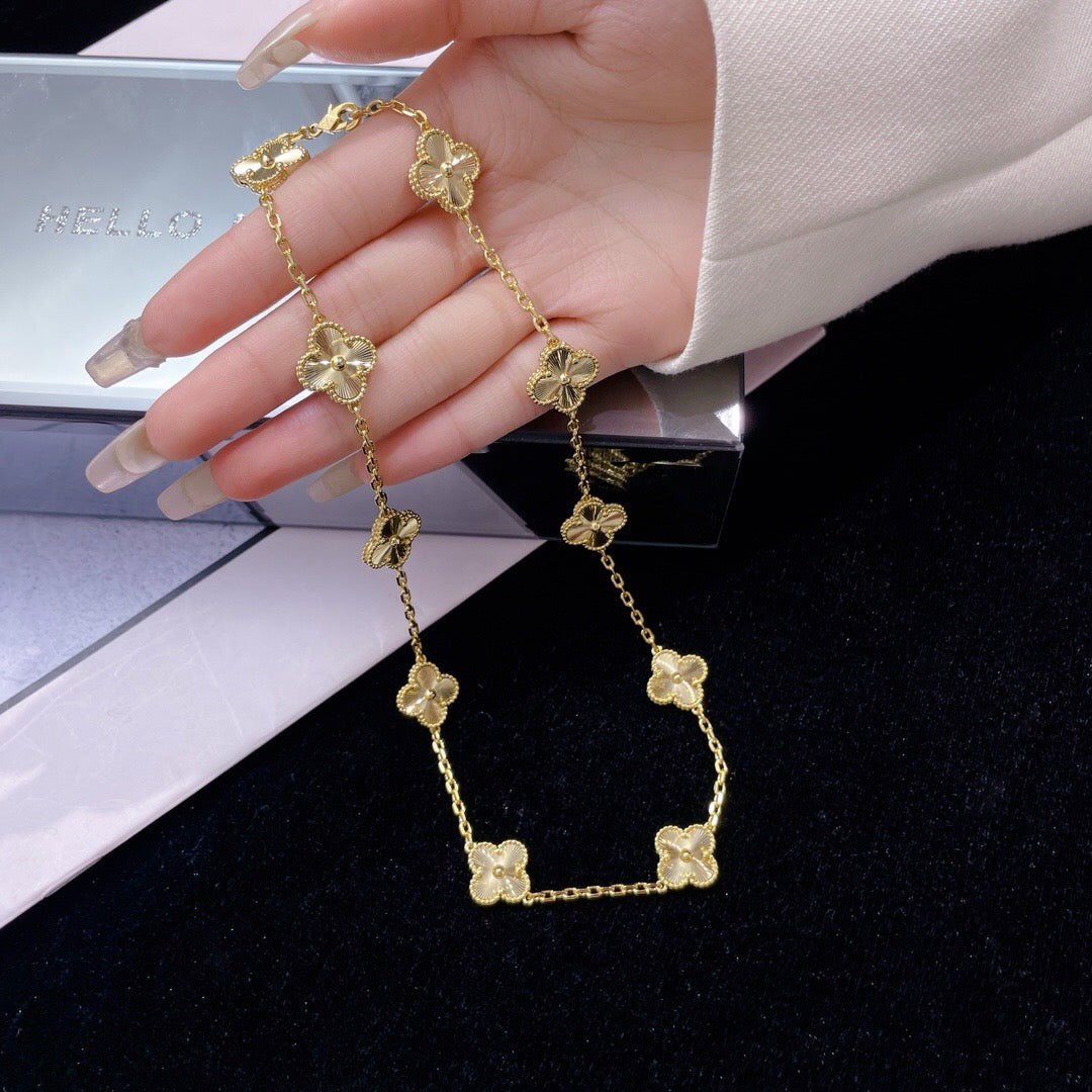 [Aurora]CLOVER 10 MOTIFS LASER NECKLACE