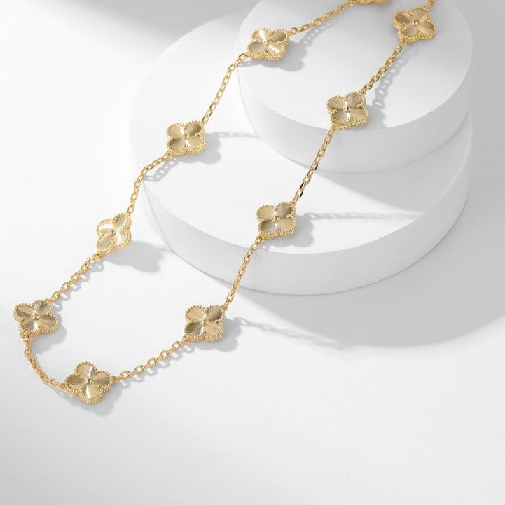 [Aurora]CLOVER 10 MOTIFS LASER NECKLACE