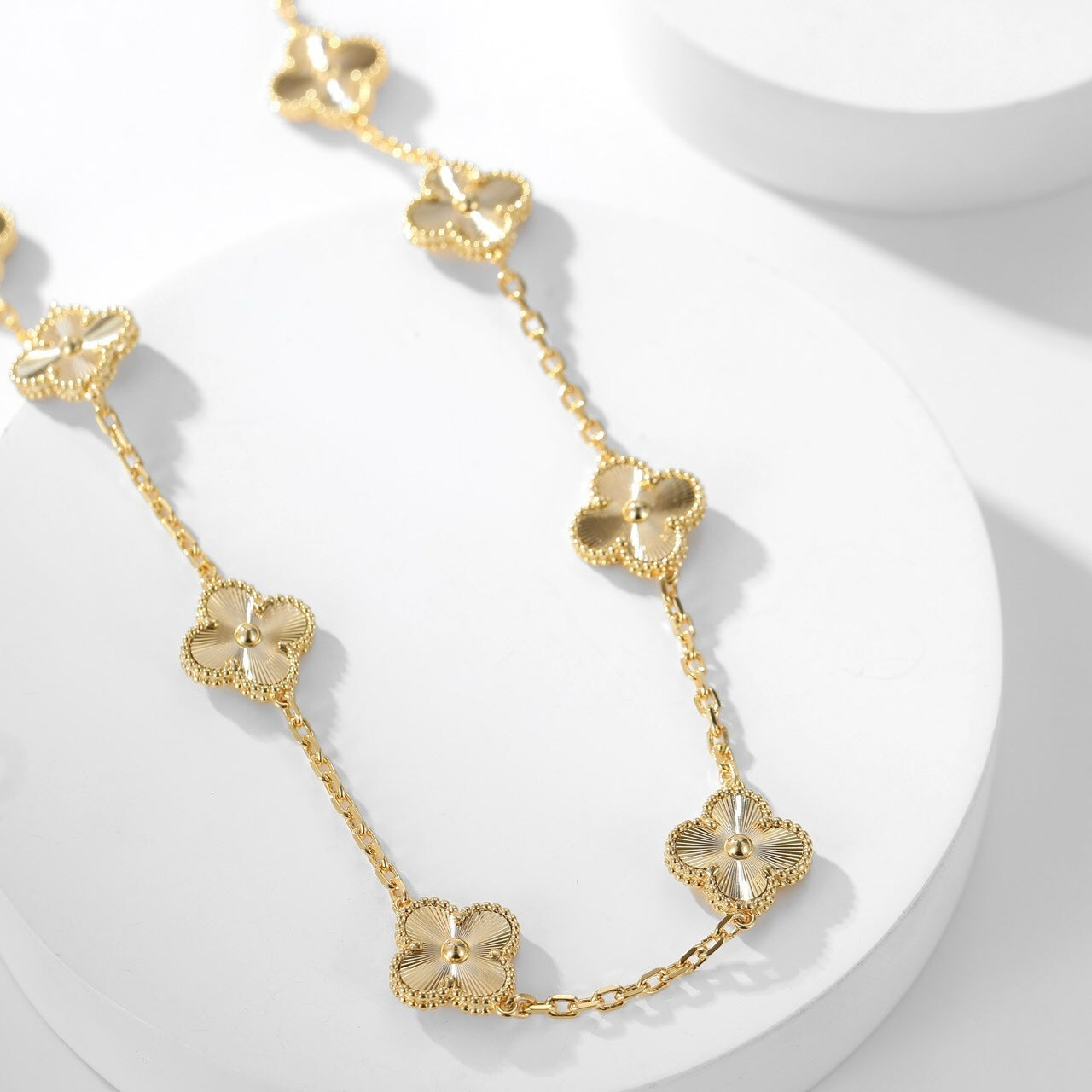 [Aurora]CLOVER 10 MOTIFS LASER NECKLACE