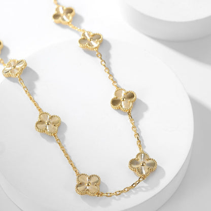 [Aurora]CLOVER 10 MOTIFS LASER NECKLACE