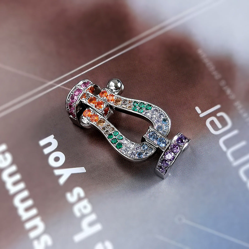 [Aurora]FORCE LARGE HORSESHOE  COLORED DIAMOND BRACELET ROSE GOLD