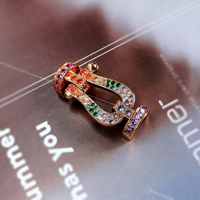 [Aurora]FORCE LARGE HORSESHOE  COLORED DIAMOND BRACELET ROSE GOLD