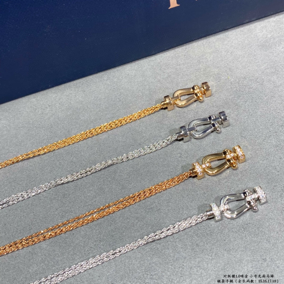 [AURORA]フォース スモールホースシュー ダイヤモンドチェーンロープブレスレット