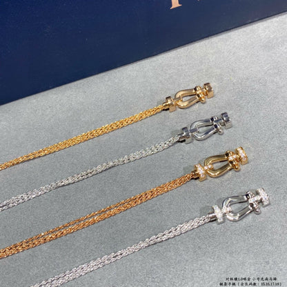 [AURORA]フォース スモールホースシュー ダイヤモンドチェーンロープブレスレット