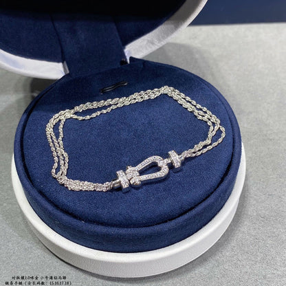 [Aurora]FORCE SMALL HORSESHOE  DIAMOND CHAIN ROPE BRACELET