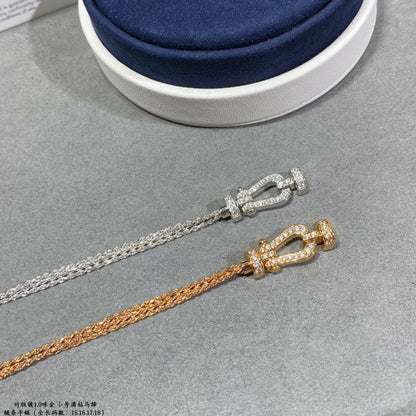[AURORA]フォース スモールホースシュー ダイヤモンドチェーンロープブレスレット