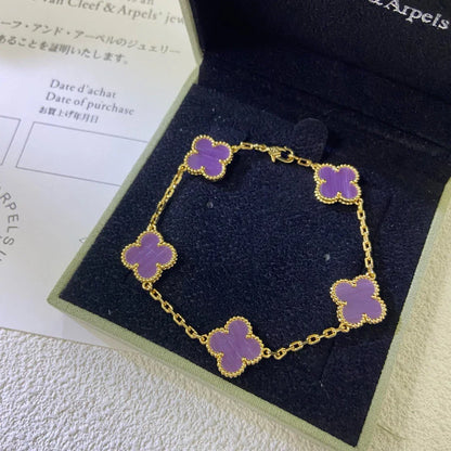 [AURORA] CLOVER 5 MOTIF VIOLET BRACELET COLLECTION