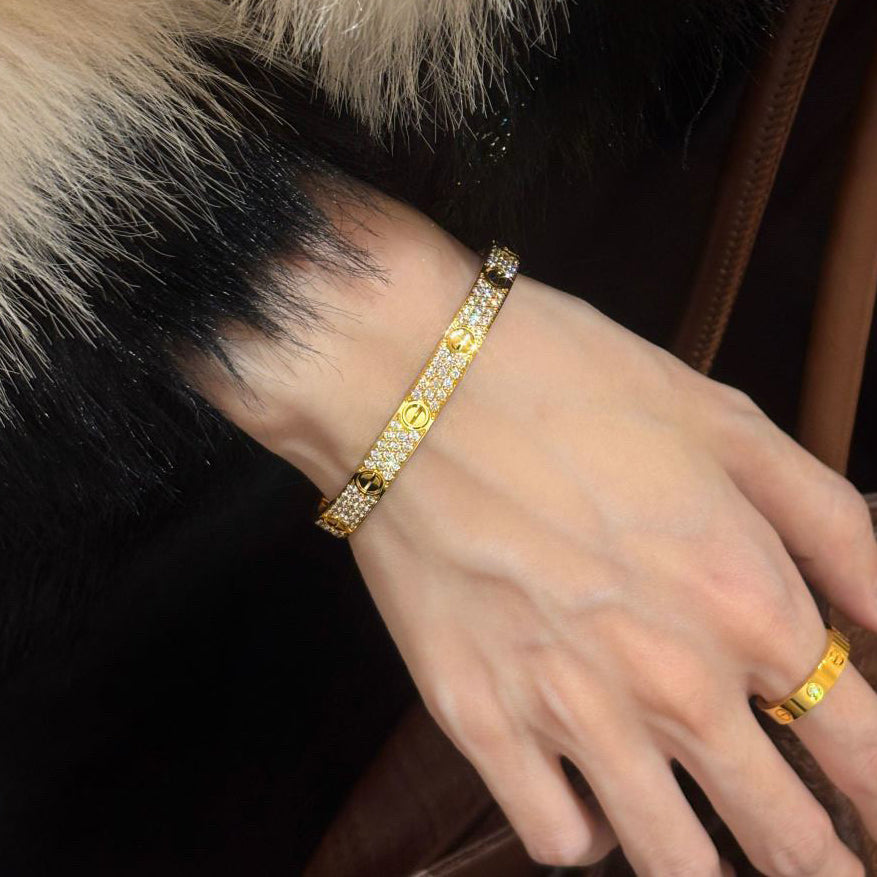 [AURORA]LOVE BRACELET 6.1MM DIAMOND-PAVED