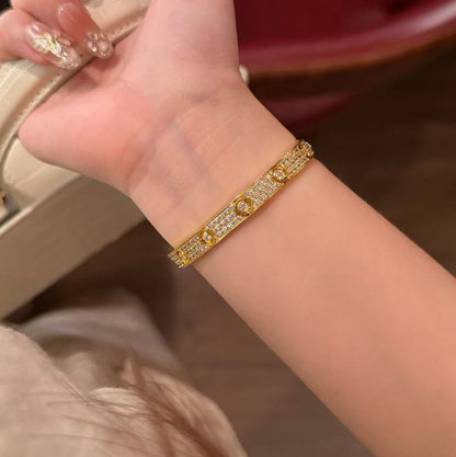 [AURORA]LOVE BRACELET 6.1MM DIAMOND-PAVED 10 BIG DIAMONDS
