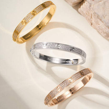 [AURORA]LOVE BRACELET 6.1MM DIAMOND-PAVED