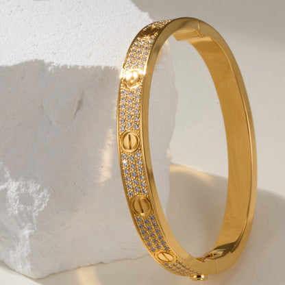 [AURORA]LOVE BRACELET 6.1MM DIAMOND-PAVED