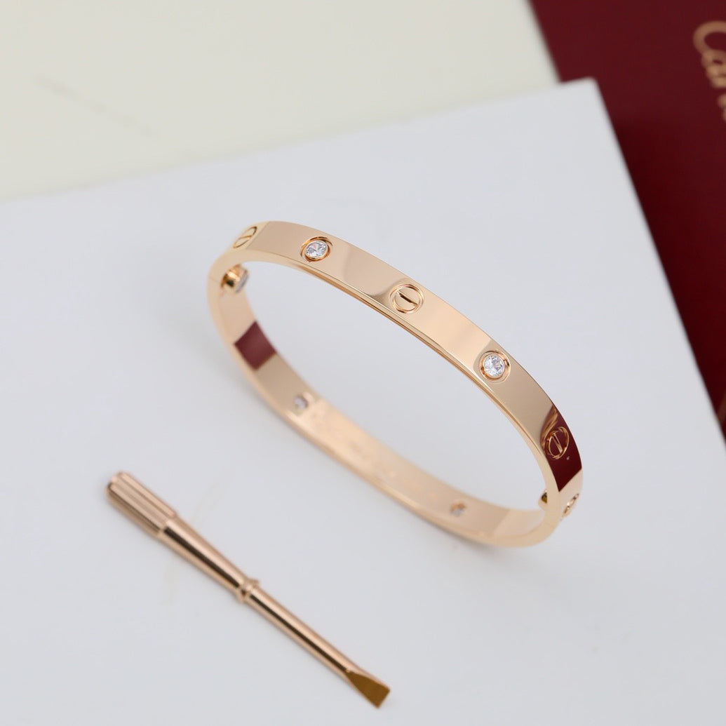 [AURORA]LOVE BRACELET 6.1MM 4 DIAMONDS