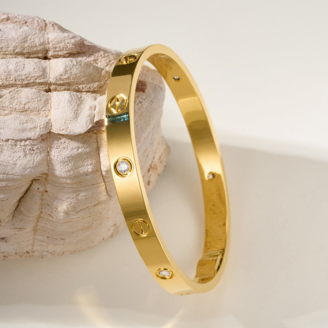 [AURORA]LOVE BRACELET 6.1MM 4 DIAMONDS