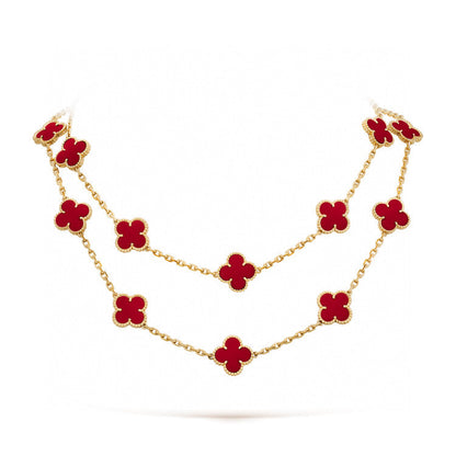 [Aurora]CLOVER 20 MOTIFS CARNELIAN NECKLACE