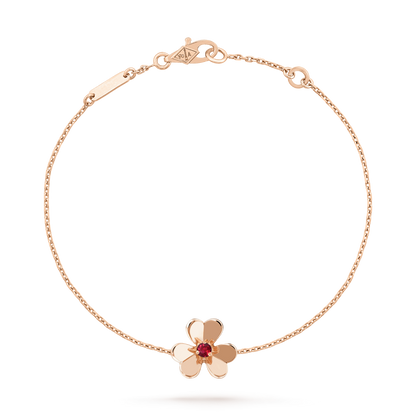 [Aurora]FRIVOLE GOLD FLOWER PINK MALACHITE BRACELET