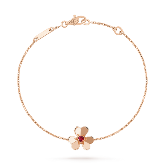 [Aurora]FRIVOLE GOLD FLOWER PINK MALACHITE BRACELET