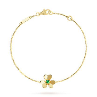 [Aurora]FRIVOLE GOLD FLOWER PINK MALACHITE BRACELET
