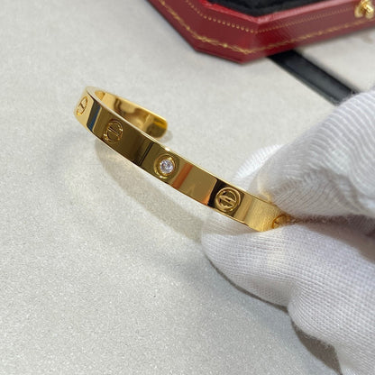 [AURORA]ラブブレスレット 6.1mm 1ダイヤモンド オープンカフ
