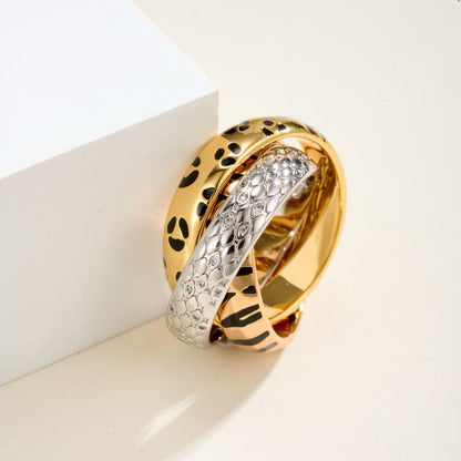 [AURORA] TRINITY  RING LEOPARD PRINT