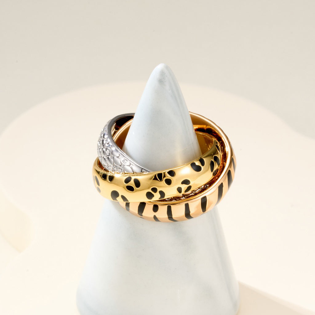 [AURORA] TRINITY  RING LEOPARD PRINT