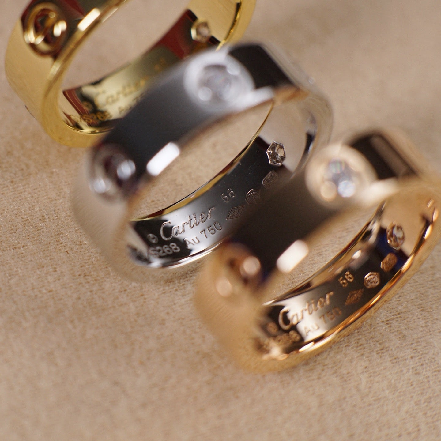 [AURORA]LOVE 5.5MM 3 DIAMOND RING