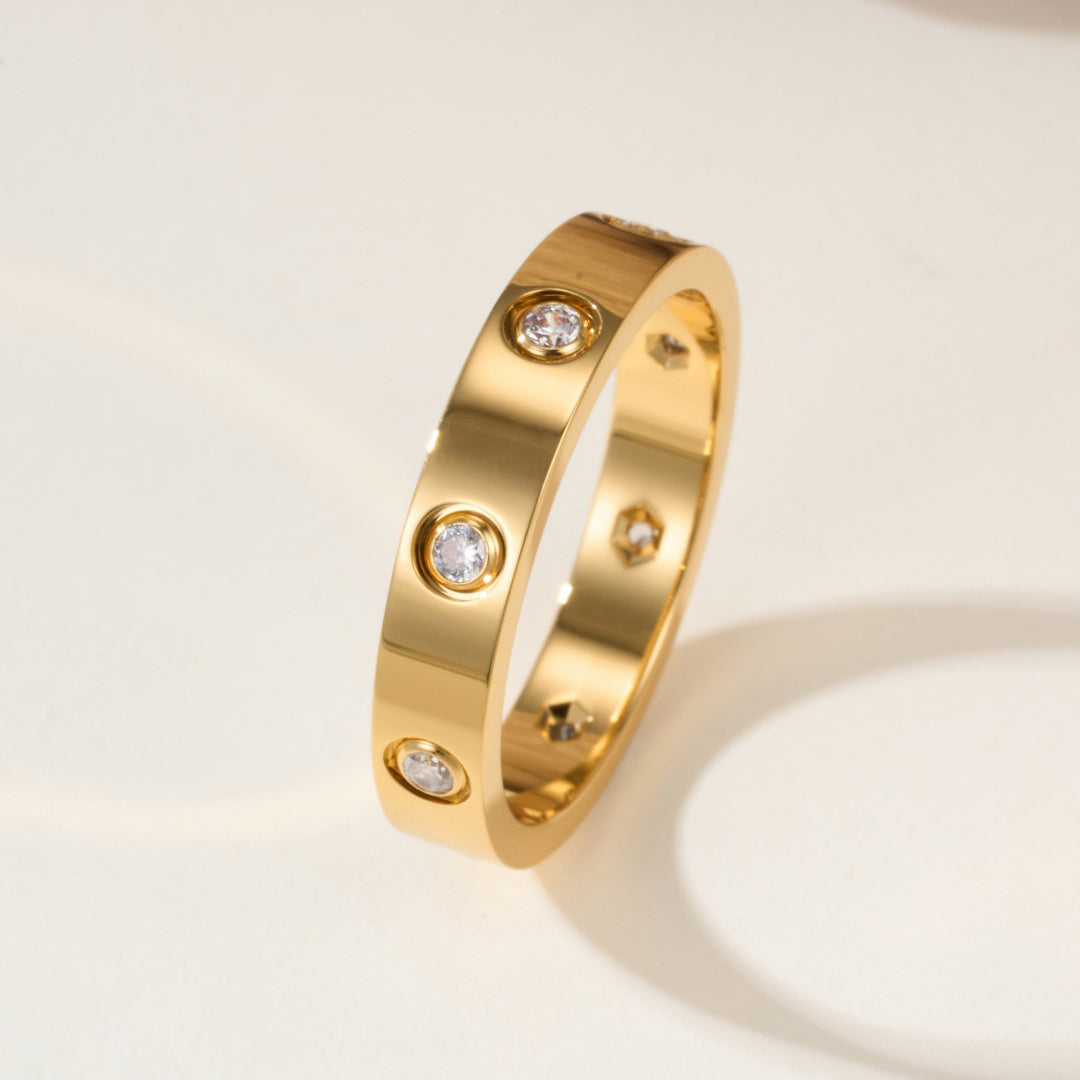 [AURORA]LOVE 4MM 8 DIAMOND RING