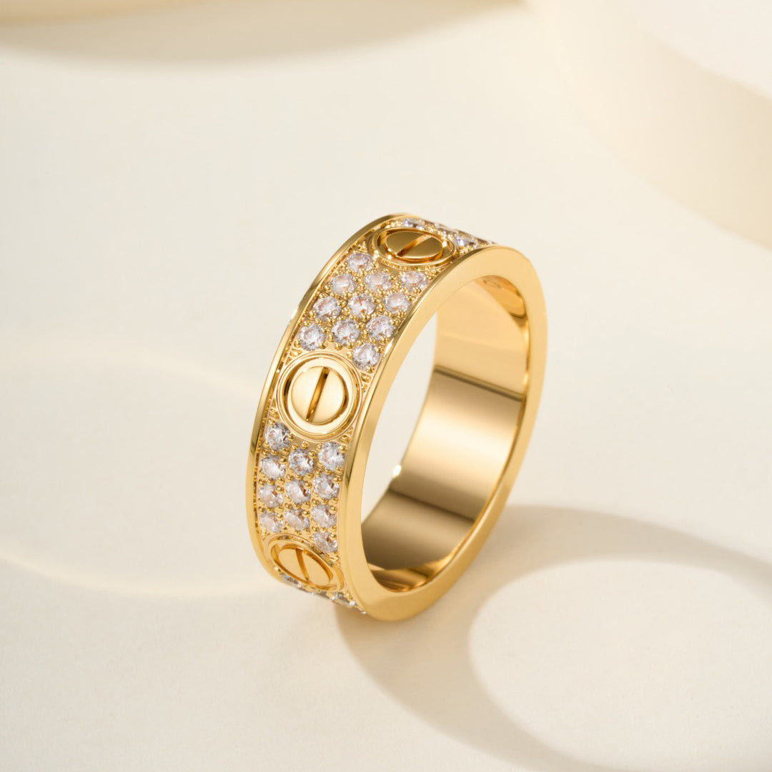 [AURORA]LOVE RING 5.5MM DIAMONDS PAVED